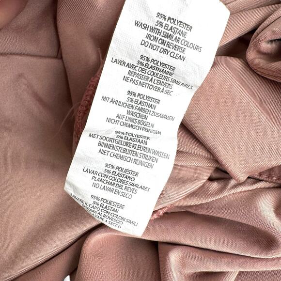 Boohoo Mauve Flounce Bodysuit Size 12 US Layered Ruffle Snap Crotch - Picture 8 of 8